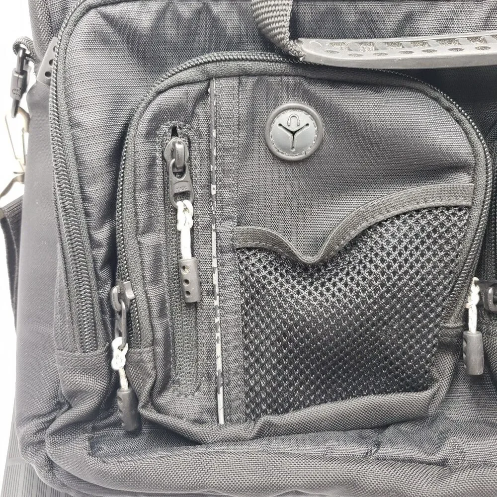 Vintage LL Bean Black Padded Laptop Messenger Bag Briefcase Satchel Multi Pocket